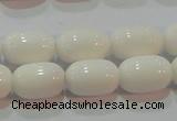 CAG7210 15.5 inches 8*12mm drum white agate gemstone beads