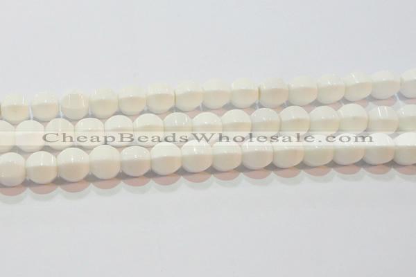CAG7214 15.5 inches 12*12mm pumpkin white agate gemstone beads