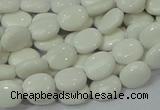 CAG723 15.5 inches 8*10mm oval white agate gemstone beads wholesale