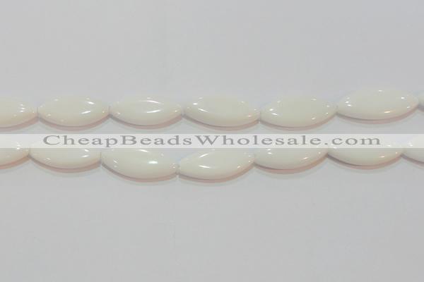 CAG7232 15.5 inches 16*33mm marquise white agate gemstone beads