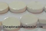CAG7236 15.5 inches 13*18mm oval white agate gemstone beads