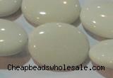 CAG7243 15.5 inches 22*30mm oval white agate gemstone beads