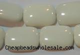 CAG7247 15.5 inches 13*18mm rectangle white agate gemstone beads