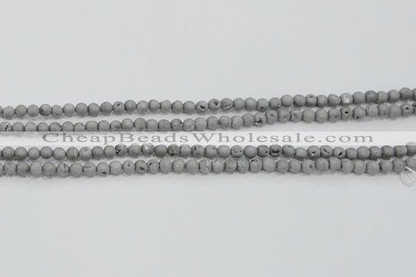 CAG7443 15.5 inches 6mm round plated druzy agate beads wholesale