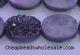 CAG8194 7.5 inches 18*25mm oval rainbow plated druzy agate beads