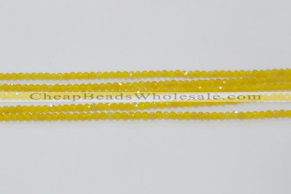 CAG8600 15.5 inches 4mm faceted round yellow agate gemstone beads