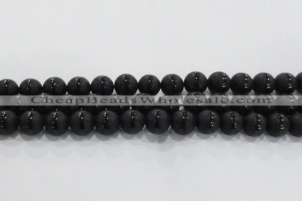 CAG8678 15.5 inches 12mm round matte tibetan agate gemstone beads