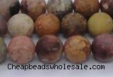 CAG8748 15.5 inches 10mm round matte rainbow agate beads