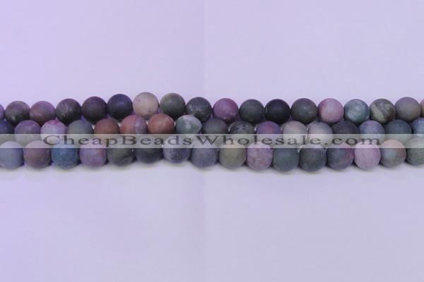 CAG8864 15.5 inches 12mm round matte india agate beads