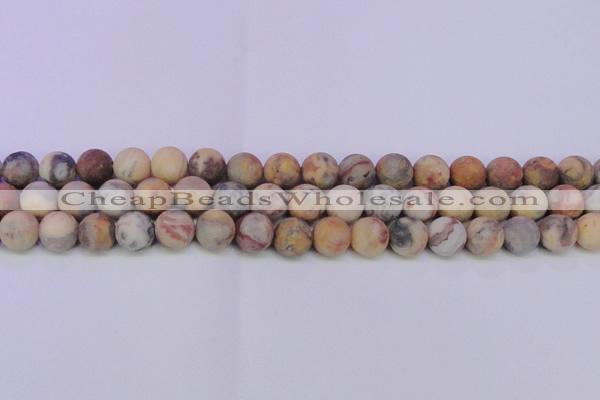 CAG8890 15.5 inches 4mm round matte crazy lace agate beads