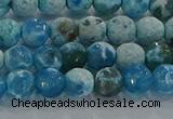 CAG9000 15.5 inches 6mm faceted round fire crackle agate beads