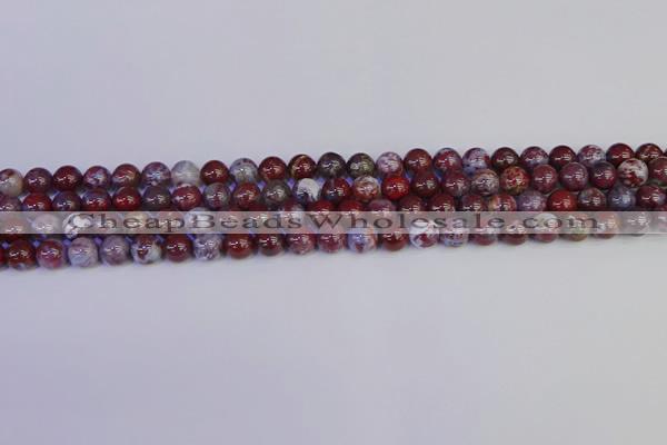 CAG9121 15.5 inches 6mm round red lightning agate beads