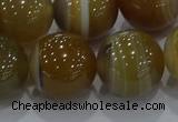 CAG9198 15.5 inches 16mm round line agate gemstone beads