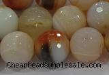 CAG9225 15.5 inches 14mm faceted round line agate beads wholesale