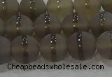 CAG9345 15.5 inches 10mm round matte grey agate beads wholesale