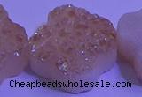 CAG9421 7.5 inches 16*16mm flower champagne plated druzy agate beads