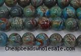 CAG9471 15.5 inches 4mm round blue crazy lace agate beads