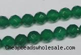 CAG955 15.5 inches 8mm faceted round green agate gemstone beads