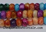 CAG9584 15.5 inches 4*6mm faceted rondelle crazy lace agate beads