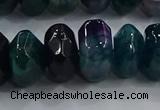 CAG9767 15.5 inches 8*16mm faceted rondelle agate gemstone beads