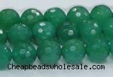CAJ05 15.5 inches 12mm faceted round green aventurine jade beads