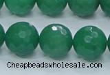 CAJ06 15.5 inches 16mm faceted round green aventurine jade beads