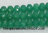 CAJ09 15.5 inches 7*10mm faceted rondelle green aventurine jade beads