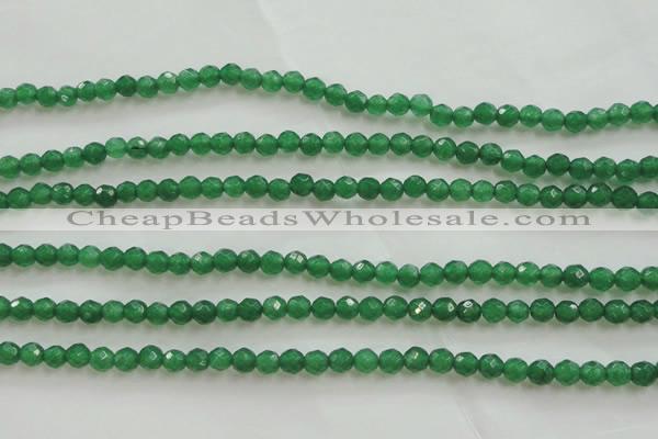 CAJ410 15.5 inches 4mm faceted round green aventurine beads