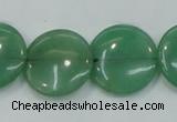 CAJ55 15.5 inches 20mm flat round green aventurine jade beads wholesale