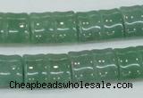 CAJ59 15.5 inches 13*18mm flat bamboo green aventurine jade beads