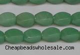 CAJ665 15.5 inches 8*12mm twisted rice green aventurine beads