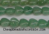 CAJ684 15.5 inches 10*10mm heart green aventurine beads