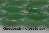 CAJ706 15.5 inches 8*20mm faceted teardrop green aventurine beads