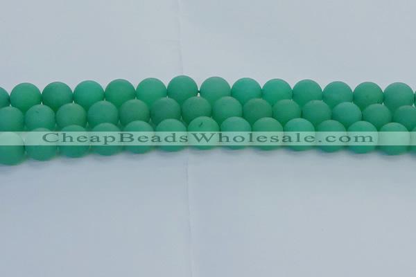 CAJ714 15.5 inches 12mm round matte green aventurine beads