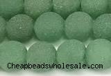 CAJ881 15 inches 6mm round matte green aventurine beads