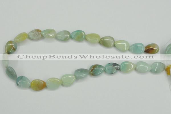 CAM116 15.5 inches 13*18mm flat teardrop amazonite gemstone beads