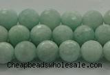 CAM1512 15.5 inches 8mm faceted round natural peru amazonite beads