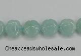 CAM159 15.5 inches 12mm carved flower amazonite gemstone beads