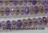 CAN17 15.5 inches 6*10mm faceted rondelle natural ametrine beads