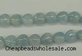CAQ154 15.5 inches 8*8mm heart natural aquamarine beads