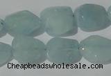 CAQ211 15.5 inches 16*18mm faceted nugget natural aquamarine beads