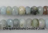 CAQ353 15.5 inches 8*12mm faceted rondelle natural aquamarine beads