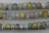 CAQ355 15.5 inches 5*8mm faceted rondelle natural aquamarine beads