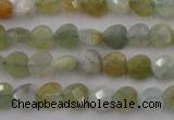 CAQ390 15.5 inches 8*8mm faceted heart natural aquamarine beads