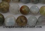 CAQ428 15.5 inches 6mm - 16mm faceted round natural aquamarine beads