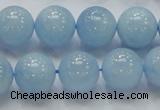 CAQ50 15.5 inches 14mm round natural aquamarine gemstone beads