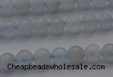 CAQ500 15.5 inches 4mm round natural aquamarine beads