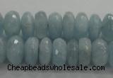 CAQ71 15.5 inches 5*9mm faceted rondelle AB grade aquamarine beads