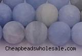 CAQ812 15.5 inches 8mm round matte aquamarine beads wholesale