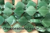 CARV04 15 inches 17mm – 18mm carved flower green aventurine beads
